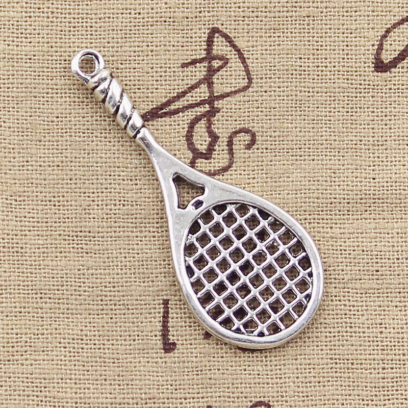 Badminton Photo - 10pcs Charms Badminton Tennis Racket 48x19mm
