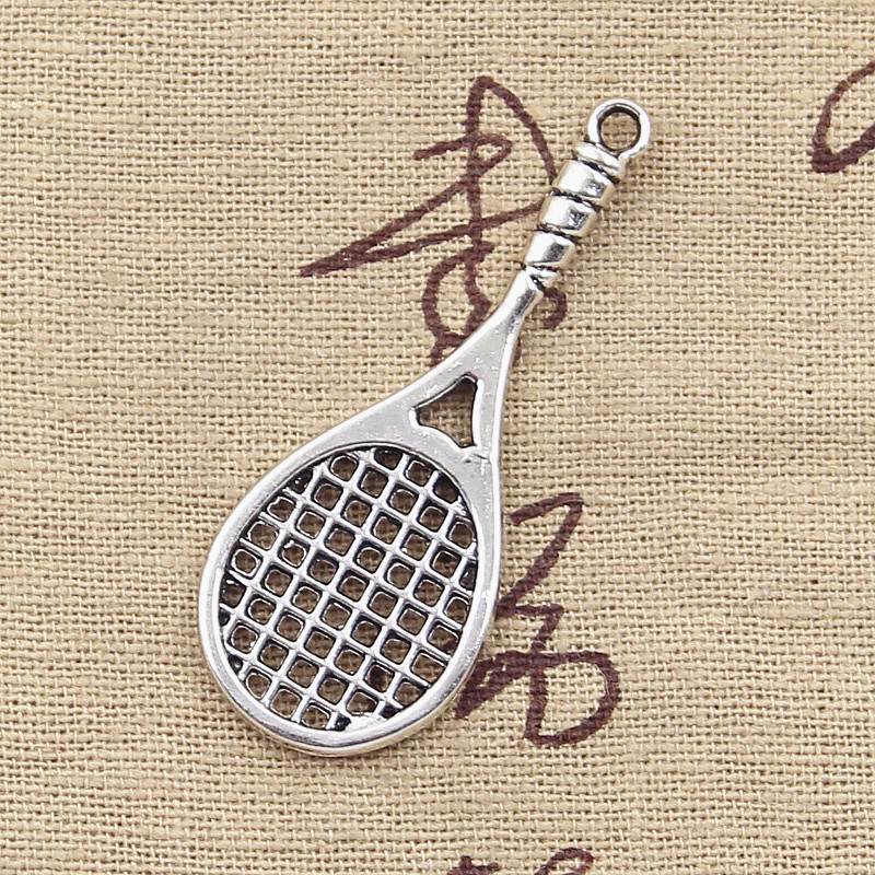 Badminton Photo - 6pcs Charms Badminton Tennis Racket 48x19mm