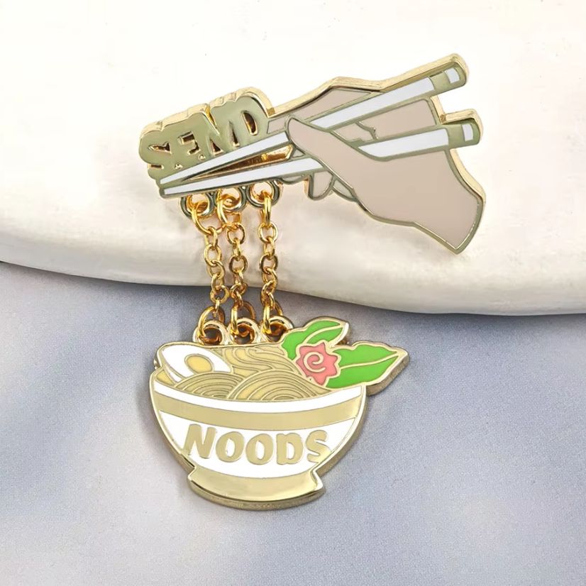 Send Noods Enamel Pin Funny Fo - Badminton Meme ulasan dan harga
