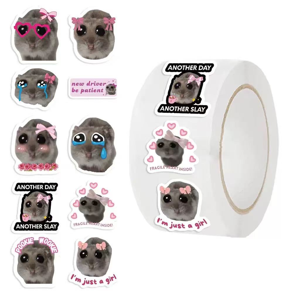 100-500pcs Ins Sad Hamster Car - Badminton Meme ulasan dan harga