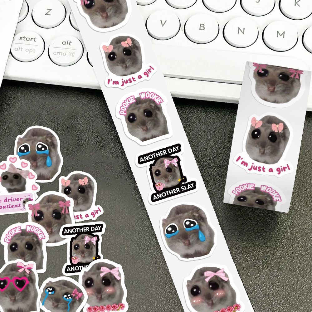 100-500pcs Ins Sad Hamster Car - Badminton Meme ulasan dan harga