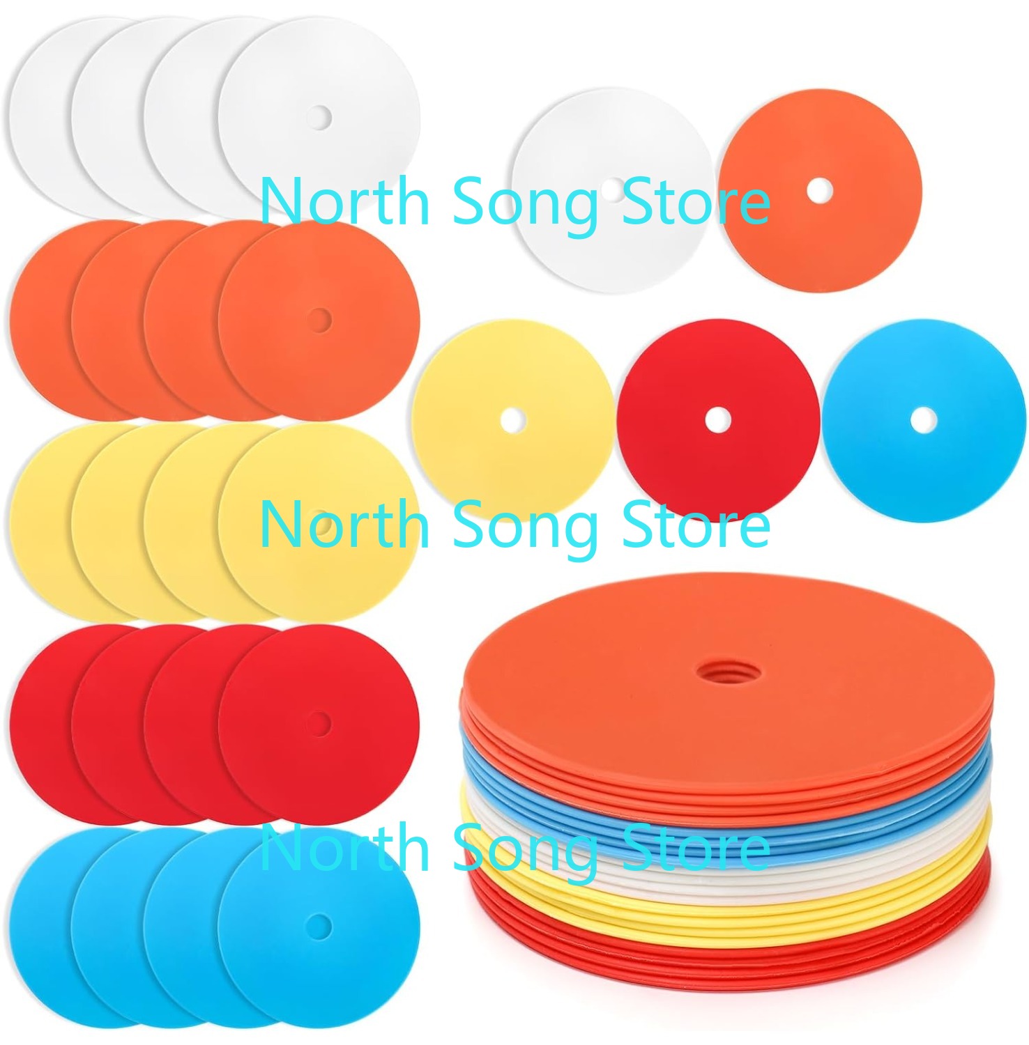 20 Pcs 6'' Flat Cones Spot Mar - Court Marker Cone ulasan dan harga